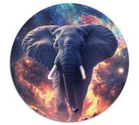 Puzzles pour Adultes, 1000 pièces, Puzzles Ronds Galaxy Elephant, pour Les Anniversaires et Les fêtes (Taille 67,5 x 67,5 cm)