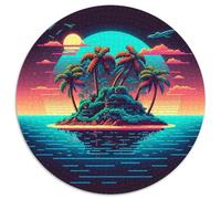 Puzzles pour Adultes 1000 pièces, Puzzles Ronds sur Le thème de la Plage et de l'île, Jeu de réflexion pour Adolescents, pour Les Vacances (Taille 67,5 x 67,5 cm)