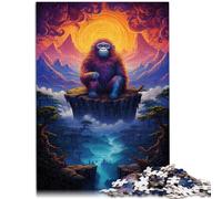 Puzzles pour Adultes 1000 pièces Puzzles Singe doré Casse-tête pour 26x38 cm avec Affiche Assortie et Feuille de Questions pour Adolescents de 14 Ans et Plus
