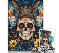 Puzzles pour Adultes 1000 pièces, Puzzles tête de Mort et Papillon pour Adultes, Anti-Stress, Vacances à la Maison, Tuer Le Temps, améliorer l'amour Entre Couples (Taille 38x26cm)