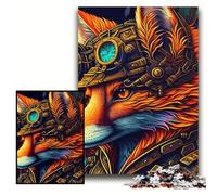 Puzzles pour Adultes 1000 pièces Puzzles Warrior Fox pour Adultes 50x75cm Jeu de défi cérébral pour Adolescents et Interaction familiale