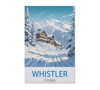 Puzzles pour Adultes, 1000 Pièces Puzzles，Whistler Poster de Voyage Vintage Canada，Jeu De Puzzle Oeuvre pour Adultes Adolescents Jouant À La Maison Divertissement Jouets Décor À La Maison-H77