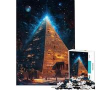 Puzzles pour Adultes 1000 pièces Pyramide étoilée phosphorescente Puzzles pour Adolescents Assemblage du Motif Difficile et Stimulant Jeu Amusant et Stimulant pour Toute la Famille (38x52cm)