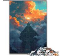 Puzzles pour Adultes 1000 pièces Pyramides de Gizeh Puzzles pour Adultes Casse-tête Stimulant pour Adolescents, Divertissement en Famille, décoration d'intérieur DIY Taille Cadeau 26x38cm