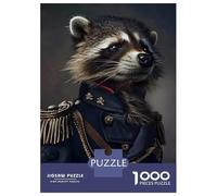 Puzzles pour Adultes 1000 Pièces Raccoon in Military Uniform Puzzles pour Adultes - Jeu De Réflexion - Décoration Intérieure - Activités Ludiques À La Maison 70x50cm/1000pcs