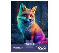 Puzzles pour Adultes 1000 Pièces Rainbow Fox in Starlight Puzzle pour Adultes Jeux Relaxants Assemblage De Motifs Cadeaux pour Les Amis Et La Famille 70x50cm/1000pcs