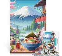 Puzzles pour Adultes 1000 pièces Ramen animé avec Le Mont Fuji Jeux éducatifs Décoration d'intérieur Décoration Parfaite 38x52cm
