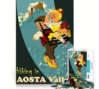 Puzzles pour Adultes 1000 pièces Randonnée dans la Vallée d'Aoste Découpe précise Jeu de Concentration Amusant et Relaxant Décoration Murale de Noël (38x52cm)