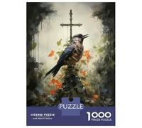 Puzzles pour Adultes 1000 Pièces Raven's Cross Gothic Artwork Puzzles pour Adultes - Jeu De Réflexion, Analyse Et Logique - Cadeau Anti-Stress 70x50cm/1000pcs