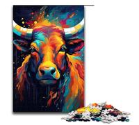 Puzzles pour Adultes 1000 pièces réalisme psychédélique coloré de Motifs de Vaches Assemblage Aide Le Cerveau à exercer Jouets addictifs pour cultiver la Patience 1000 pièces (75 x 50 cm)