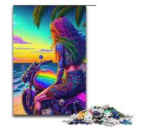 Puzzles pour Adultes 1000 pièces Rebel Ride by The Ocean Puzzles Jeu Jouets Drôles 1000 PCS (38x26cm)