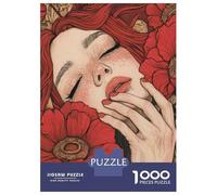 Puzzles pour Adultes 1000 Pièces Red Floral Beauty Puzzle Adulte, Jouet, Décoration Murale, Défi Difficile, Défi Éducatif 70x50cm/1000pcs