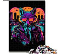 Puzzles pour Adultes 1000 pièces Red Fox Torcher Gangster Puzzles en Bois, Cadeau de Noël, idéal pour Bureau, Chambre, Salon Décoration 1000 pièces(50x75cm)
