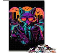 Puzzles pour Adultes 1000 pièces Red Fox Torcher Gangster Puzzles en Carton, Cadeau Parfait pour Les Anniversaires, Les Vacances, Les décorations de fête Spatiale 1000 pièces(26x38cm)