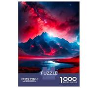 Puzzles pour Adultes 1000 Pièces Red Mountain Puzzle pour Adultes Jeux Relaxants Niveau De Difficulté Difficile Cadeaux Uniques pour Anniversaires Et Noël 70x50cm/1000pcs