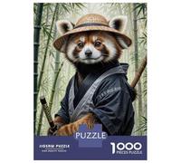 Puzzles pour Adultes 1000 Pièces Red Panda Samurai Armor Adolescents Puzzles Jeux Relaxants pour S'amuser en Famille Activités Amusantes À La Maison 52x38cm/1000pcs