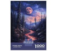 Puzzles pour Adultes 1000 Pièces Red River Under A Full Moon Puzzles pour Adultes pour S'amuser en Famille Un Défi À Relever Apprentissage Jouets Éducatifs 38x26cm/1000pcs