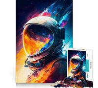 Puzzles pour Adultes 1000 pièces Reflets d'astronaute Jeu de logique aux Bords Nets Jeu Lent et Amusant Scène de Noël Artistique (38x26cm)