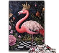 Puzzles pour Adultes 1000 pièces Reine des Flamants Roses Difficile à réaliser, mais Amusant et Humoristique Décoration d'intérieur et Cadeaux Uniques 50x75cm