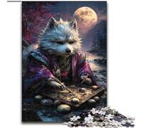 Puzzles pour Adultes 1000 pièces Renard Blanc mystérieux, Analyse et logique avec pièces de Formes aléatoires entièrement emboîtables, à partir de 14 Ans (Taille 50x75cm)