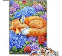 Puzzles pour Adultes 1000 pièces Renard endormi Puzzle Stimulant pour Les Cerveaux, activité familiale, décoration intérieure, Cadeau de Vacances 50x75cm