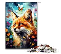 Puzzles pour Adultes 1000 pièces Renard et Papillon par SplattersLots of Coloured Cloud Jigsaw Puzzle Home Jeux éducatifs Jouets DIY Excellent Cadeau pour Les Jeux 75x50cm