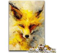 Puzzles pour Adultes 1000 pièces Renard Jaune Jeux éducatifs Décoration d'intérieur Cadeau d'anniversaire, Cadeaux pour 14 Ans et Plus 38x26cm