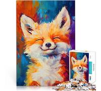Puzzles pour Adultes 1000 pièces Renard Mignon et Heureux pour Le Jeu éducatif Challenge Toy Décoration Parfaite 38x26cm
