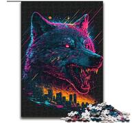 Puzzles pour Adultes 1000 pièces Renard Néon, activité Amusante pour la Maison, Jouets pour Les Jours de Pluie, Cadeaux d'anniversaire (Taille 50x75cm)