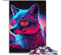 Puzzles pour Adultes 1000 pièces Renard Néon, Activité familiale pour renforcer l'amour Entre Couples à partir de 14 Ans (Taille 50x75cm)