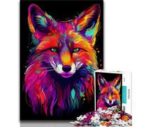 Puzzles pour Adultes 1000 pièces Renard Néon, Jouet éducatif intellectuel décompressant, Cadeau d'anniversaire (Taille 75x50cm)