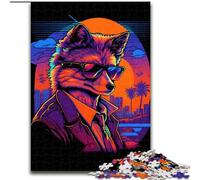 Puzzles pour Adultes 1000 pièces Renard Roux Boucher Gangster en Bois, idée Cadeau Unique de décoration d'intérieur DIY 50x75cm Fête d'anniversaire pour Hommes Femmes