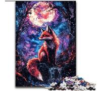 Puzzles pour Adultes 1000 pièces Renard sous la Lune Puzzles 1000 pièces pour Adultes Jeu éducatif Défi Jouet (Taille 26x38cm)