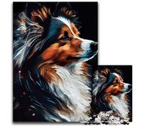 Puzzles pour Adultes 1000 pièces représentant Un Berger des Shetland. Jeu interactif Familial, défi cérébral, Jouet éducatif 26x38cm/10,23x14,96 Pouces.