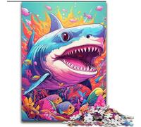 Puzzles pour Adultes 1000 pièces Requin Mignon Puzzles stimulants pour Les Anniversaires, Les Vacances et la décoration intérieure (Taille 26x38cm)