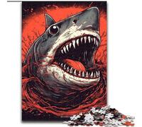 Puzzles pour Adultes 1000 pièces Requin Puzzle coloré en Carton, Parfait pour Halloween, Noël, Cadeau d'anniversaire 1000 pièces(26x38cm)