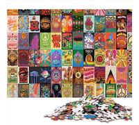 Puzzles pour Adultes 1000 pièces rétro psychédélique en Carton recyclé Relax Puzzles Games-Brain Teaser Puzzle 10,27x14,96 Pouces