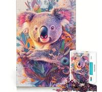 Puzzles pour Adultes 1000 pièces Rêve de Koala en Fleurs Découpe serrée Amusant,Jeu de Construction et de Concentration,Loisirs et Divertissement,Jeu Artistique d'anniversaire (38x52cm)