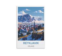 Puzzles pour Adultes 1000 pièces, Reykjavik Islande. Puzzles en Papier adaptés aux Adultes, aux Enfants et aux familles. Jeux de Puzzle Anti-Stress. 52 x 38 cm.