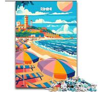 Puzzles pour Adultes 1000 pièces, Rimini Beach Bliss, Difficile, pour et à partir de 14 Ans, Jouets éducatifs et éducatifs, Jeux en Famille, Cadeau d'anniversaire, 26x38cm