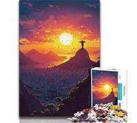 Puzzles pour Adultes 1000 pièces Rio de Janeiro Brésil Christ Adolescent, Cadeau Amusant et activité pour la Maison, Jouet pour Les Jours de Pluie (Taille 38x26cm)
