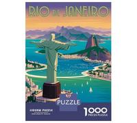 Puzzles Pour Adultes 1000 Pièces Rio De Janeiro Christ The Redeemer Vintage Puzzles Pour Adolescents Vacances À La Maison Tuer Le Temps Stimuler Le Cerveau Cadeaux D'anniversaire Et De Noël Uniques 70