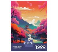 Puzzles pour Adultes 1000 Pièces Riverside in Japanese Puzzle pour Adultes, Jeu De Réflexion, Décoration Intérieure, Cadeaux De Noël Ou d'anniversaire 52x38cm/1000pcs