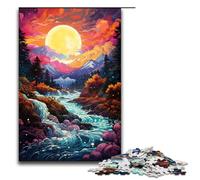 Puzzles pour Adultes 1000 pièces rivière psychédélique colorée Jouets Amusants 1000 pièces (75 x 50 cm)
