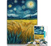 Puzzles pour Adultes 1000 pièces Rizières sous Le Ciel Nocturne Puzzles pour Adultes, Anti-Stress Staycation Kill Time Améliorer l'amour Entre Les Couples (Taille 75x50cm)