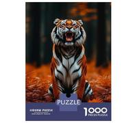 Puzzles pour Adultes 1000 Pièces Roaring Tiger in Autumn Forest Puzzle Adulte - Jeu De Réflexion - Améliore La Mémoire - Réduit Le Stress - Cadeaux 70x50cm/1000pcs