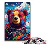 Puzzles pour Adultes 1000 pièces Robot Bear par Splatters Beaucoup de Nuages épais et colorés Puzzle pour Enfants Puzzle en Bois Jouet éducatif intellectuel décompressant 75x50cm