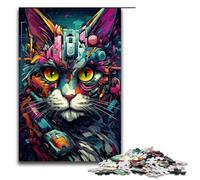 Puzzles pour Adultes 1000 pièces Robot Cat par SplattersLots of Thick Coloured Clouds Jigsaw Puzzle Home Educational Games DIY Toys Great Gift for Games 75x50cm