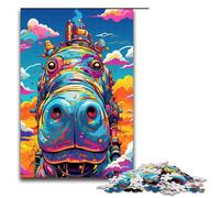 Puzzles pour Adultes 1000 pièces Robot Hippo par SplattersLots de Puzzle épais Nuage coloré pour Enfants Puzzle en Bois Jouet éducatif intellectuel décompressant 75x50cm