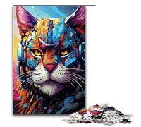 Puzzles pour Adultes 1000 pièces Robot Lynx par SplattersDe Nombreux Nuages épais et colorésMotif d'assemblageAide Le Cerveau à exercerDes Jouets addictifs pour cultiver la patience75x50cm